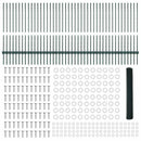 vidaXL Hatszögletű kerítés oszlopokkal 100 x 1 m PVC-bevonatos acél