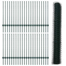 vidaXL Hatszögletű kerítés oszlopokkal 100 x 1 m PVC-bevonatos acél