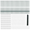 vidaXL Hatszögletű kerítés oszlopokkal 100 x 1 m PVC-bevonatos acél