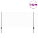 vidaXL Hatszögletű kerítés oszlopokkal 100 x 1 m PVC-bevonatos acél