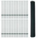 vidaXL Hatszögletű kerítés oszlopokkal 100 x 1,2 m PVC-bevonatos acél