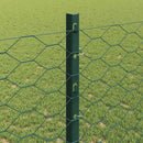 vidaXL Hatszögletű kerítés oszlopokkal 100 x 1,2 m PVC-bevonatos acél