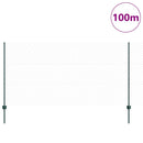 vidaXL Kerítés oszlopokkal Zöld 1.2 x 100 m Acél