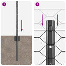 vidaXL Kerítés és Oszlop Szürke 0,4 x 10 m Acél