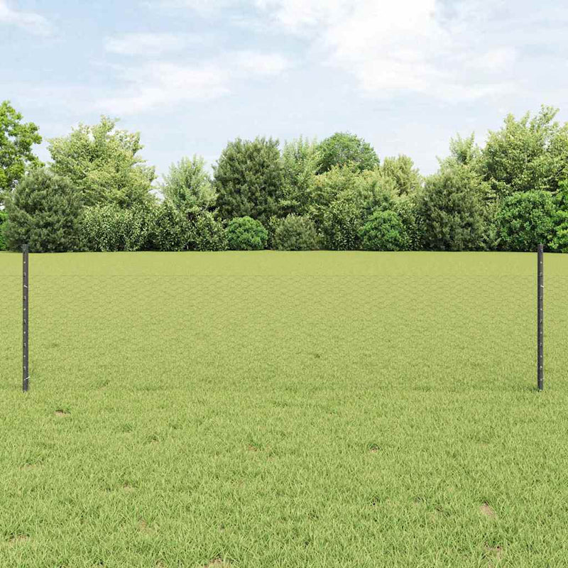 vidaXL Kerítés oszlopokkal Szürke 0.5 x 10 m Acél
