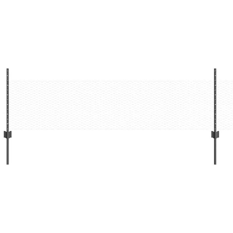 vidaXL Kerítés oszlopokkal Szürke 0.5 x 10 m Acél