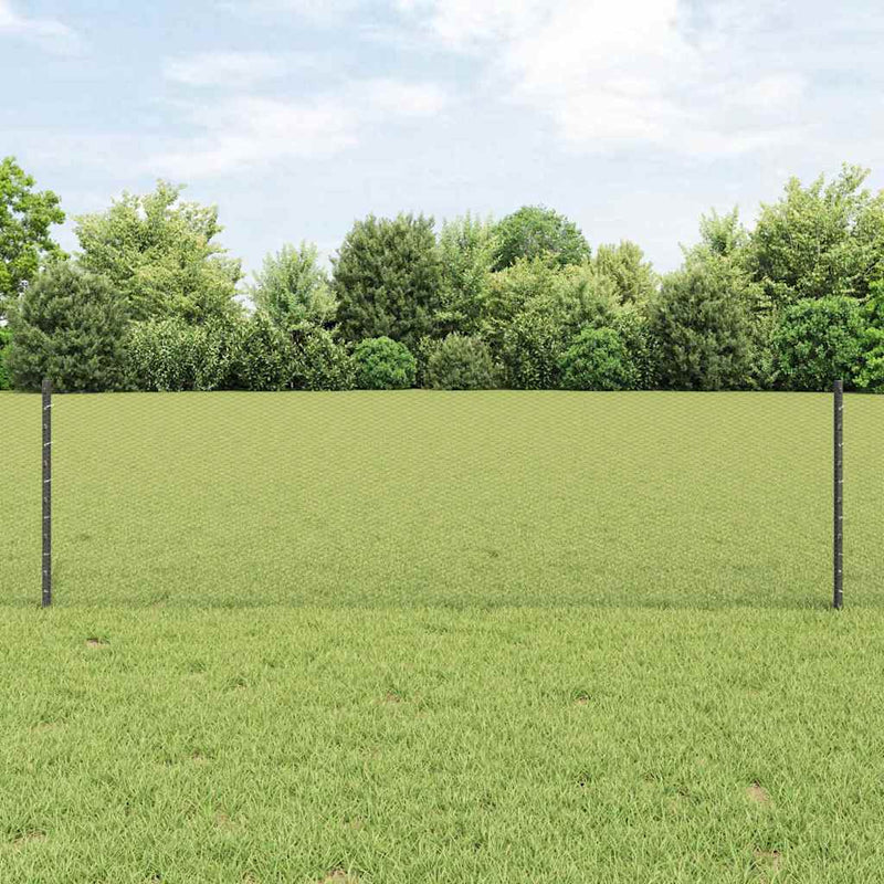 vidaXL Kerítés oszlopokkal Szürke 0,6 x 10 m Acél