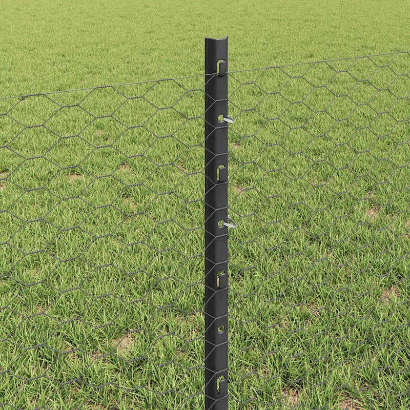 vidaXL Kerítés oszlopokkal Szürke 0,6 x 10 m Acél