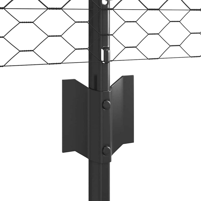 vidaXL Kerítés oszlopokkal Szürke 0.8 x 10 m Acél