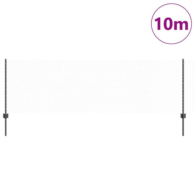 vidaXL Kerítés oszlopokkal Szürke 0.8 x 10 m Acél