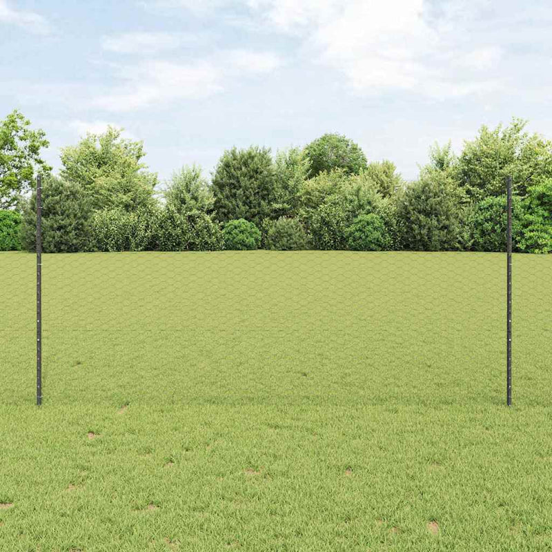 vidaXL Kerítés oszlopokkal Szürke 1.2 x 10 m Acél