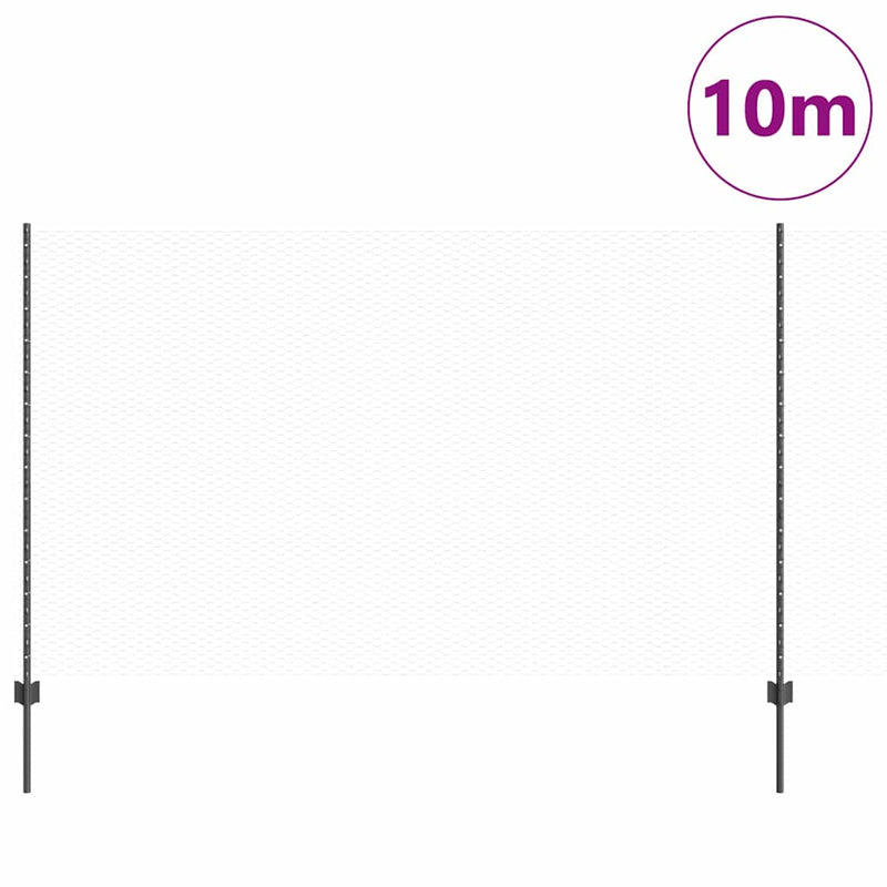 vidaXL Kerítés oszlopokkal Szürke 1.4 x 10 m Acél
