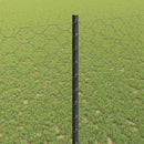 vidaXL Hatszögletű kerítés oszlopokkal 10 x 1,4 m PVC-bevonatos acél