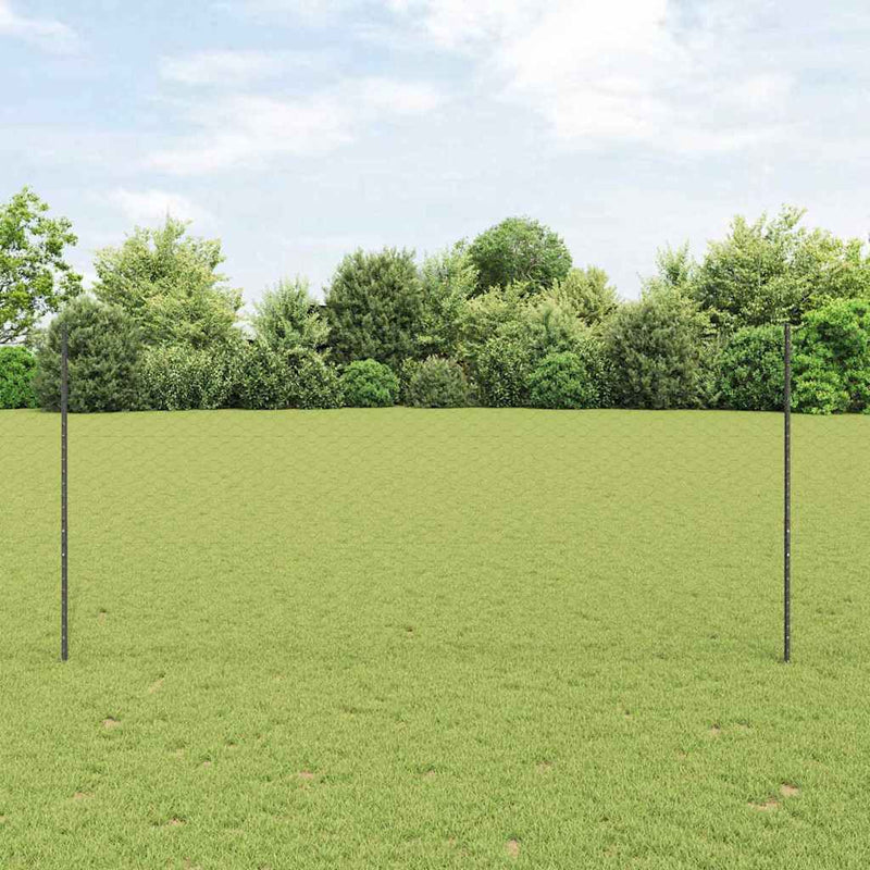 vidaXL Kerítés oszlopokkal Szürke 1.4 x 10 m Acél