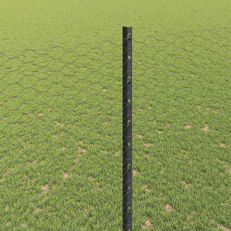 vidaXL Kerítés oszlopokkal Szürke 1.6 x 10 m Acél