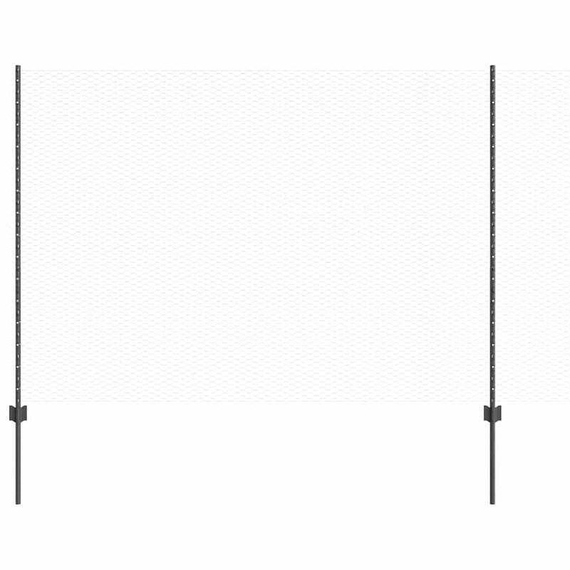 vidaXL Kerítés oszlopokkal Szürke 1.6 x 10 m Acél