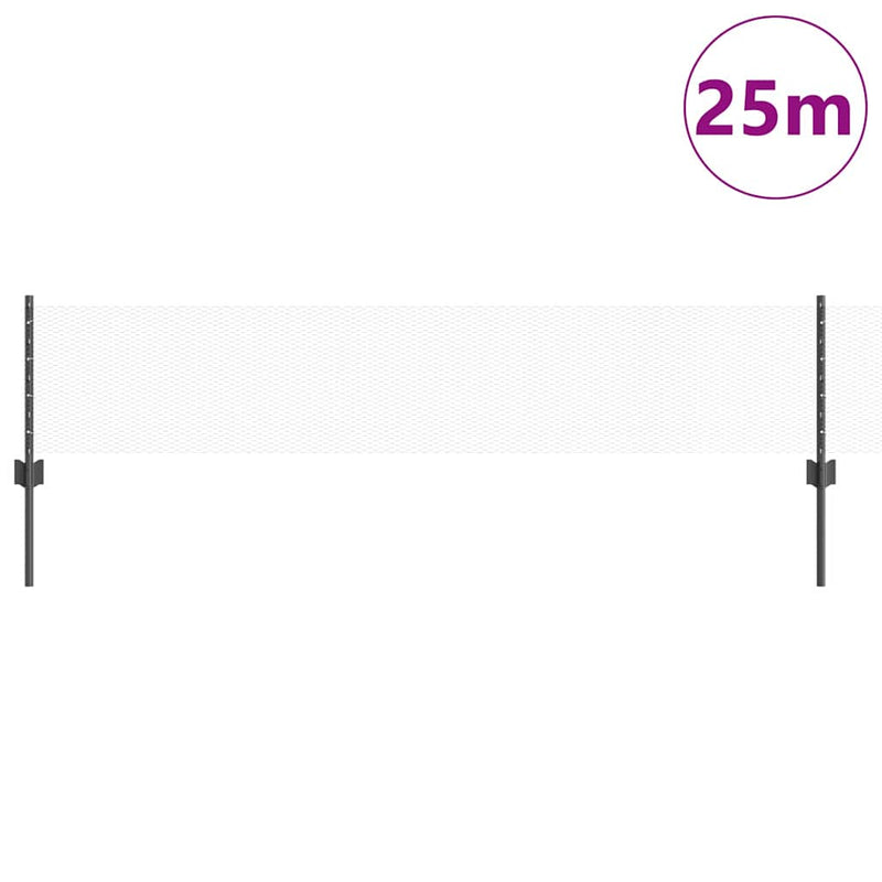 vidaXL Kerítés oszlopokkal Szürke 0,4 x 25 m Acél