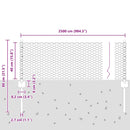 vidaXL Kerítés és Oszlop Szürke 0,4 x 25 m Acél