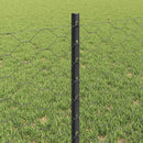 vidaXL Hatszögletű kerítés oszlopokkal 25 x 0,6 m PVC-bevonatos acél