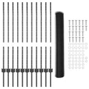 vidaXL Kerítés és Oszlop Szürke 1 x 25 m Acél