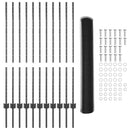 vidaXL Kerítés oszlopokkal Szürke 1.2 x 25 m Acél