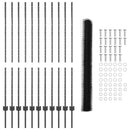 vidaXL Kerítés oszlopokkal Szürke 1.4 x 25 m Acél