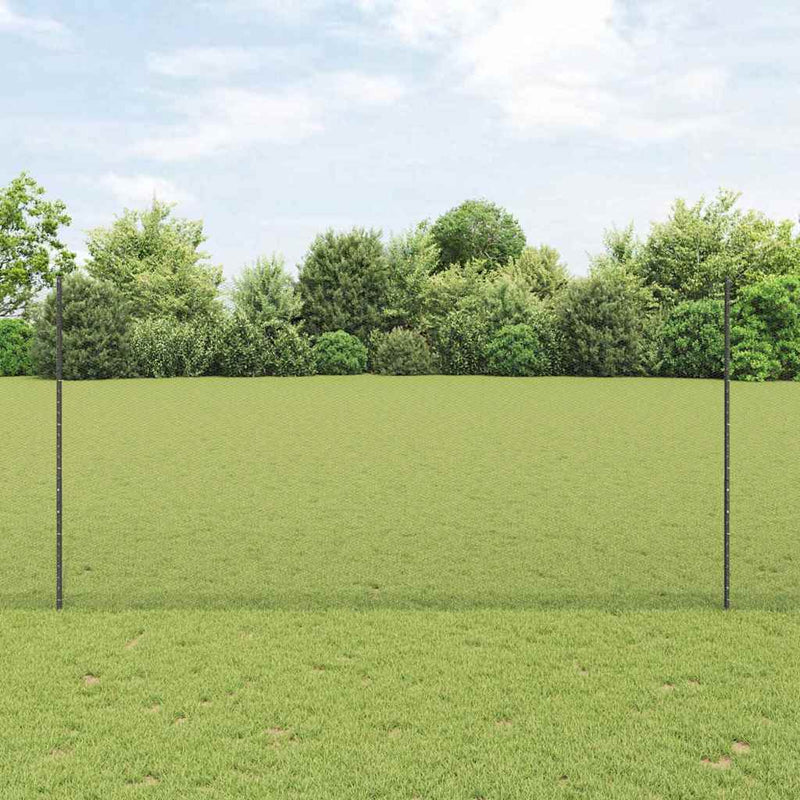 vidaXL Kerítés oszlopokkal Szürke 1.6 x 25 m Acél