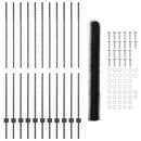 vidaXL Kerítés oszlopokkal Szürke 1.6 x 25 m Acél