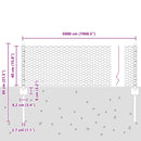 vidaXL Kerítés és Oszlop Szürke 0,4 x 50 m Acél
