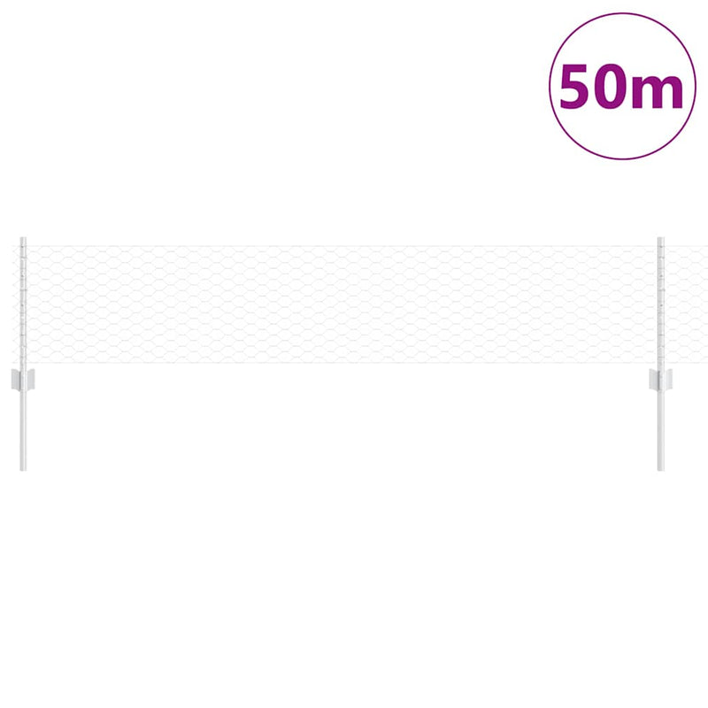 vidaXL Kerítés és Oszlop Szürke 0,4 x 50 m Acél