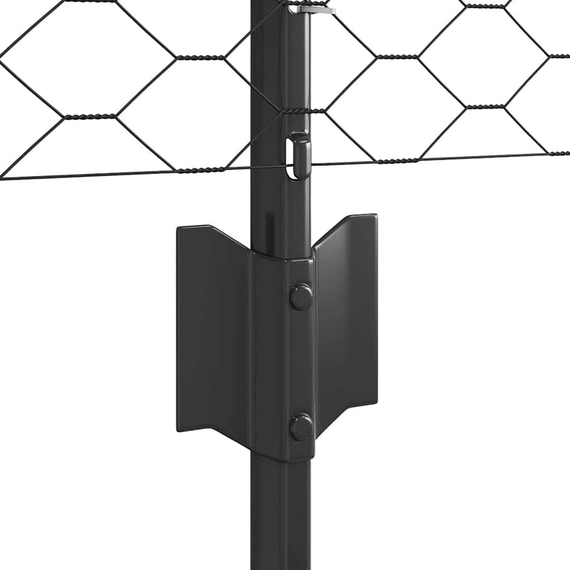 vidaXL Kerítés oszlopokkal Szürke 0.5 x 50 m Acél
