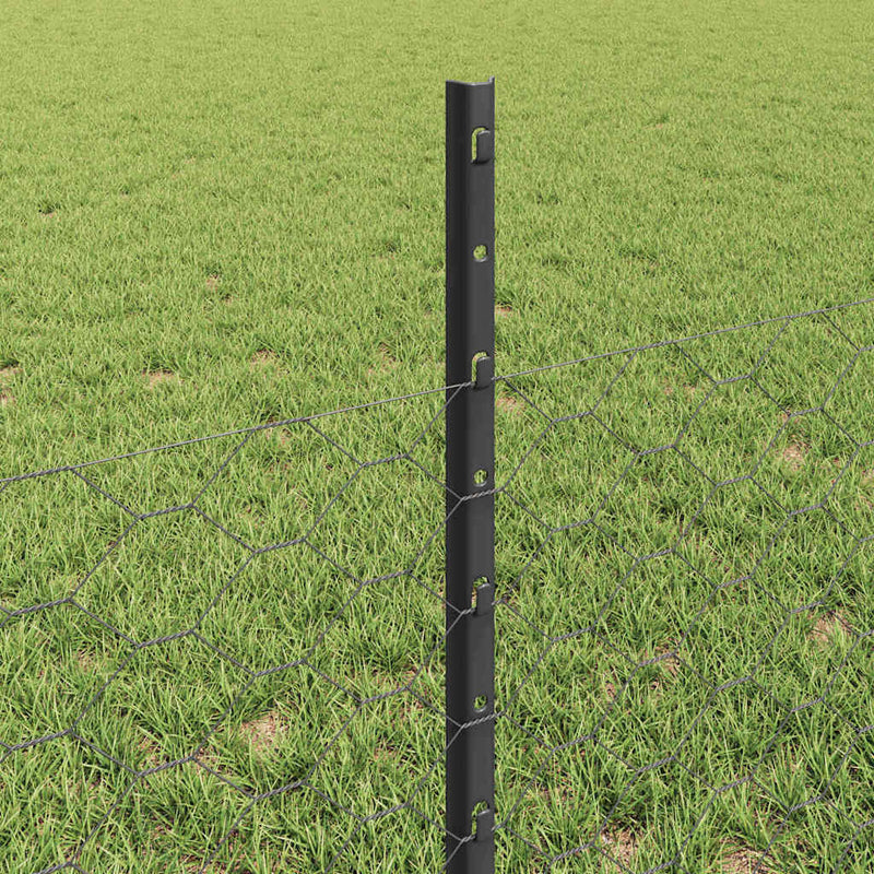 vidaXL Kerítés oszlopokkal Szürke 0.5 x 50 m Acél