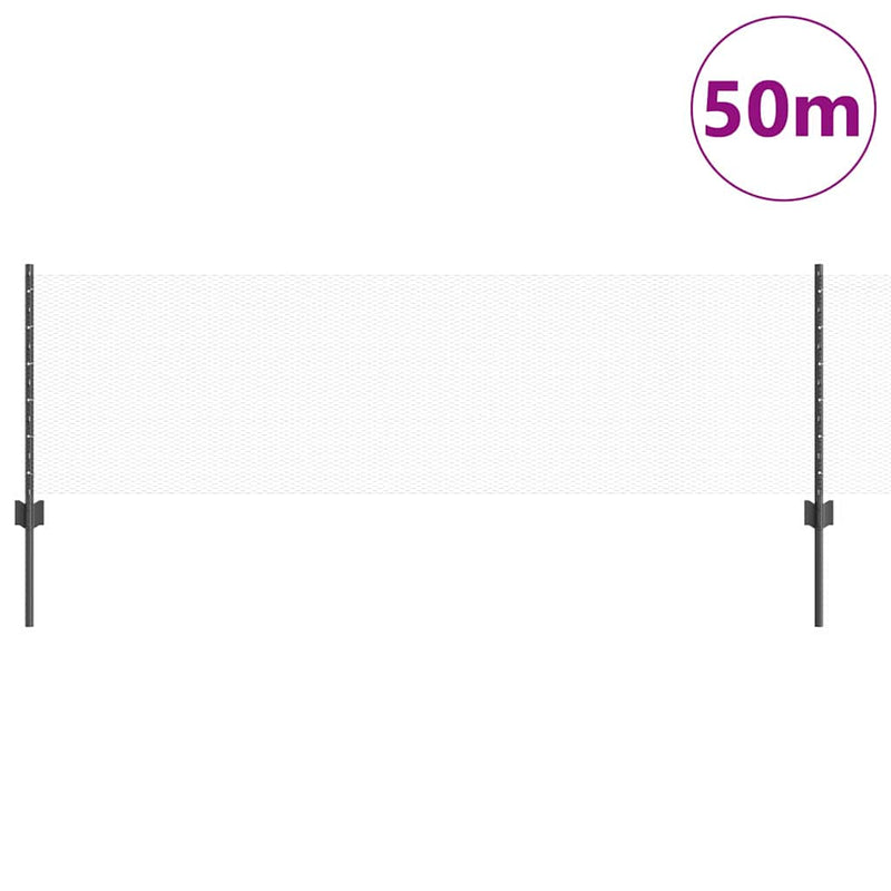 vidaXL Kerítés oszlopokkal Szürke 0.6 x 50 m Acél