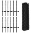 vidaXL Hatszögletű kerítés oszlopokkal 50 x 0,6 m PVC-bevonatos acél