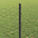 vidaXL Hatszögletű kerítés oszlopokkal 50 x 0,6 m PVC-bevonatos acél