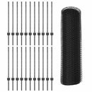 vidaXL Kerítés oszlopokkal Szürke 0.8 x 50 m Acél