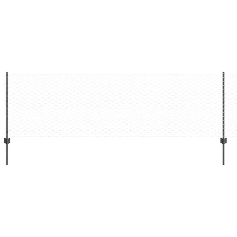 vidaXL Kerítés oszlopokkal Szürke 0.8 x 50 m Acél