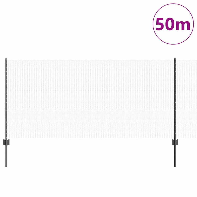 vidaXL Kerítés oszlopokkal Szürke 1 x 50 m Acél