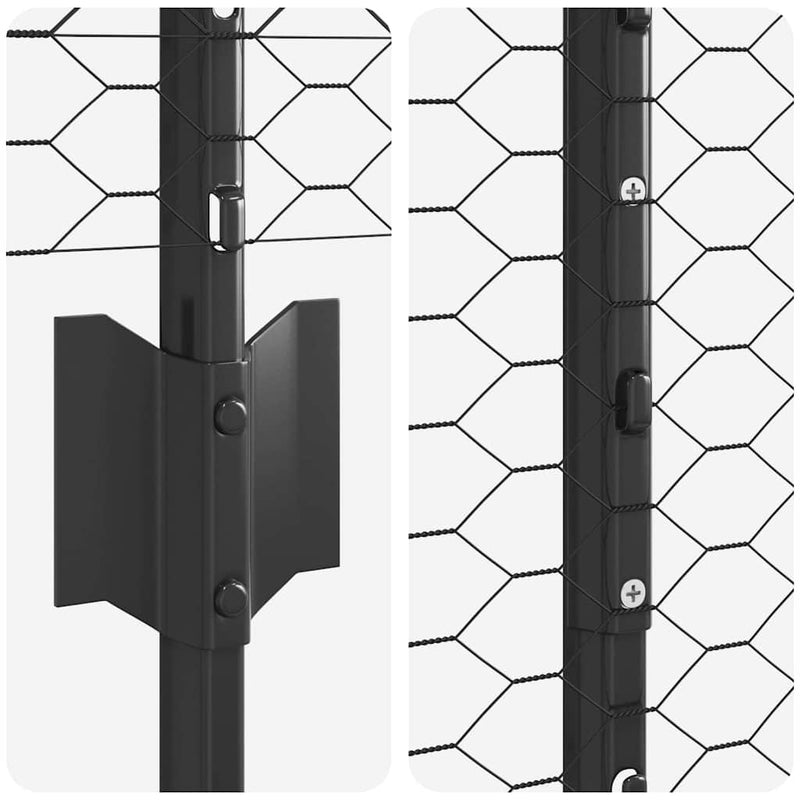 vidaXL Kerítés oszlopokkal Szürke 1.2 x 50 m Acél