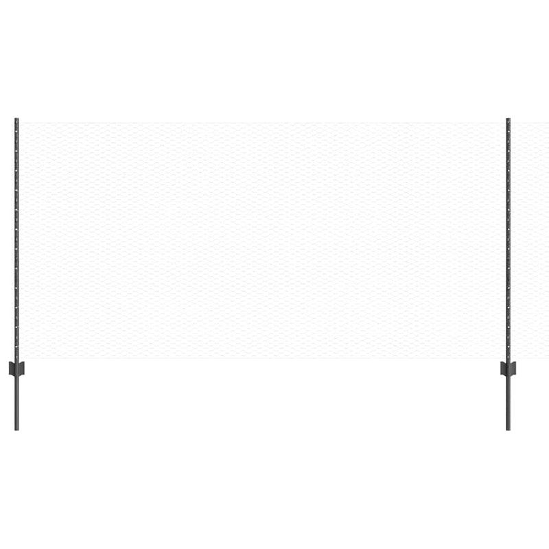 vidaXL Kerítés oszlopokkal Szürke 1.2 x 50 m Acél