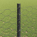 vidaXL Hatszögletű kerítés oszlopokkal 50 x 1,2 m PVC-bevonatos acél