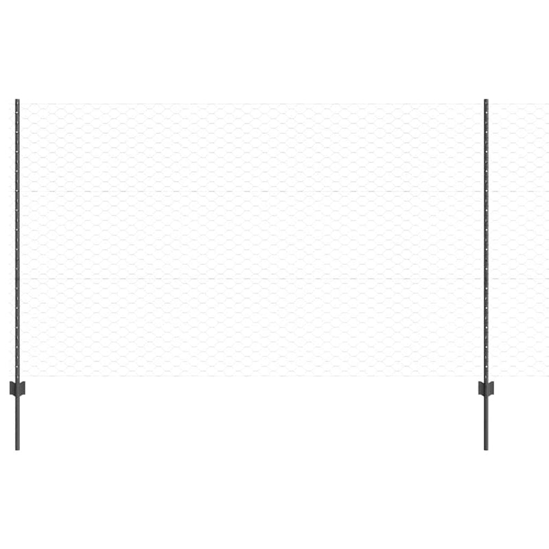 vidaXL Kerítés oszlopokkal Szürke 1.4 x 50 m Acél