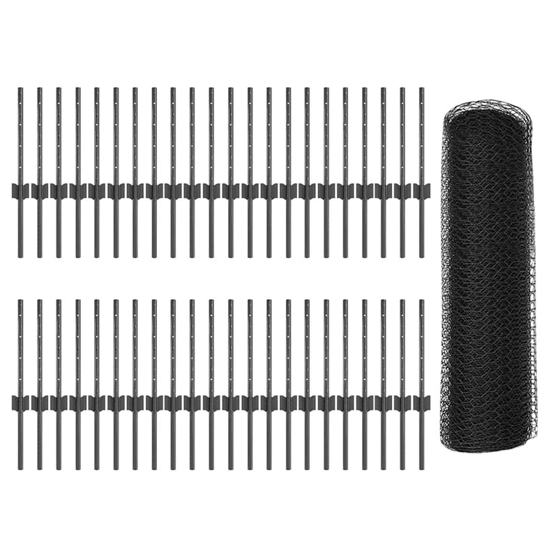 vidaXL Kerítés és Oszlop Szürke 0,4 x 100 m Acél