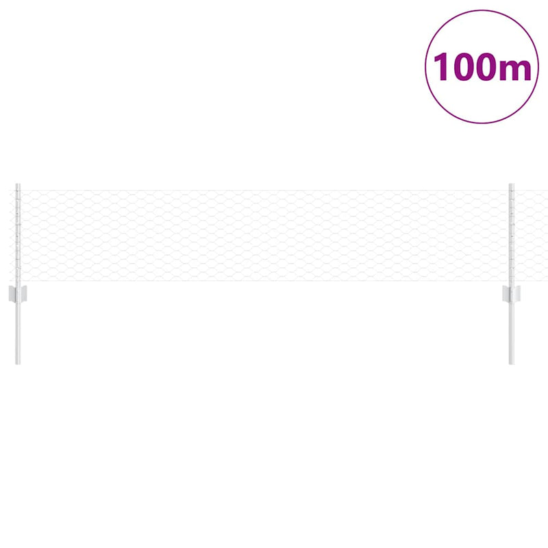 vidaXL Kerítés oszlopokkal Szürke 0.4 x 100 m Acél