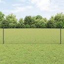 vidaXL Hatszögletű kerítés oszlopokkal 100 x 0,6 m PVC-bevonatos acél