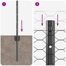 vidaXL Kerítés oszlopokkal Szürke 0.8 x 100 m Acél