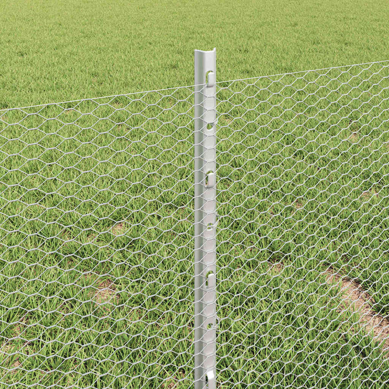 vidaXL Kerítés oszlopokkal Ezüst 0,4 x 10 m Acél