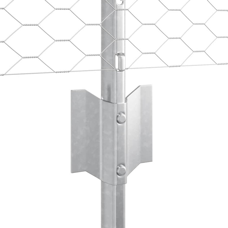 vidaXL Kerítés oszlopokkal Ezüst 0.5 x 10 m Acél