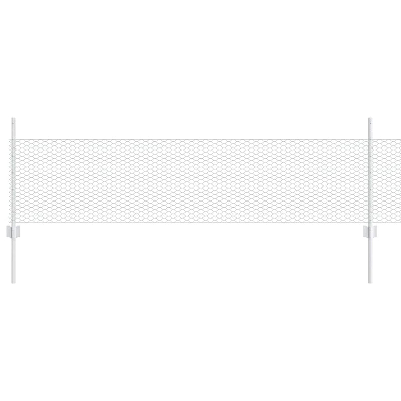 vidaXL Kerítés oszlopokkal Ezüst 0.5 x 10 m Acél