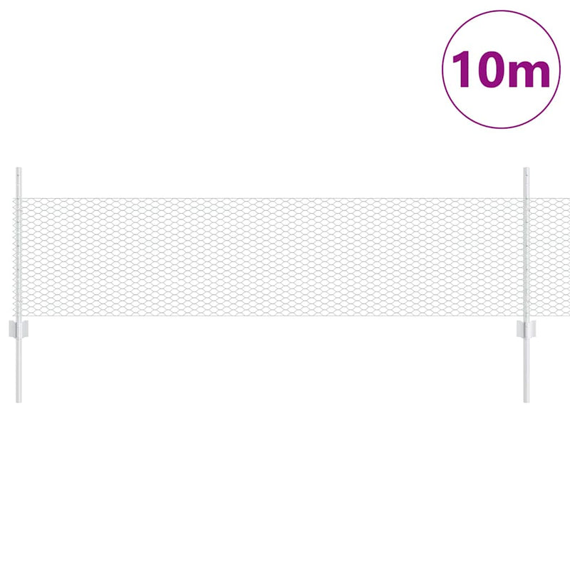 vidaXL Kerítés oszlopokkal Ezüst 0.5 x 10 m Acél